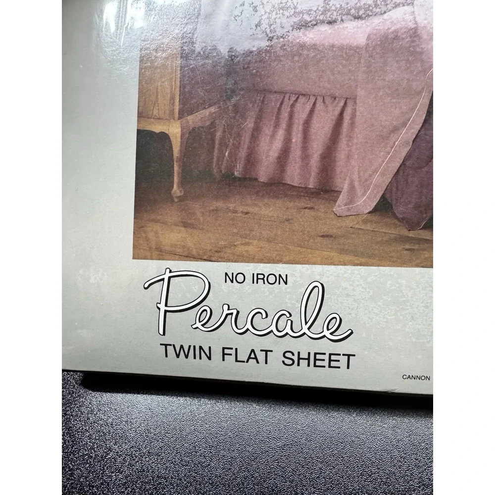 Vintage Cannon Color Classics Percale‎ Twin Flat Sheet Berry Pink USA New 1993